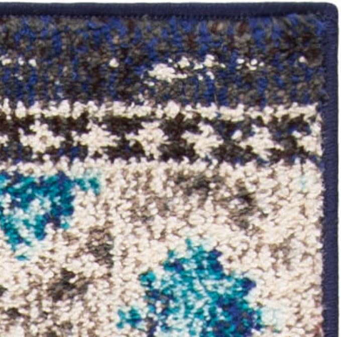 SAFAVIEH Madison Collection Area Rug - 6' x 9', Black & Yellow, Boho Diamond Distressed Design, Non-Shedding & Easy Care, Ideal for High Traffic Areas in Living Room, Bedroom (MAD418Z)