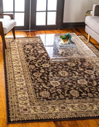 Unique Loom Voyage Collection Traditional Oriental Classic Intricate Design Area Rug (9' 0 x 12' 0 Rectangular, Brown/Ivory)
