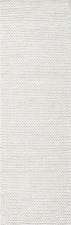 Nuloom Penelope Off-White/Ivory, 2'6" x 8', Hand-Braided, Wool & Cotton, Soft and Textured, High Traffic, Stain Resistant, Easy Clean, Durable Runner for Bedroom, Living Room, Dining, Entryway
