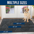 Kitinjoy Front Door Mat Outside Entrance, Sturdy Natural Dirt Trapper, Heavy Duty Rubber Doormat, Low Profile Non-Slip Backing, Easy Clean Floor Mat for Indoor Outdoor Entry, 35X23 Inch, Grey