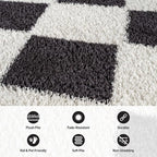 Rugshop Diamond Wave Pattern Shag Runner Rug Anthracite Dark Gray 2' 3" x 8' Perfect for Hallways, Kitchens, or Behind The Sofa