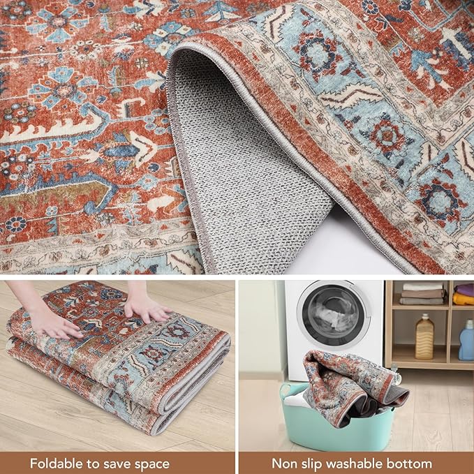 Washable Hallway Runner Rugs 2x10 Stain Resistance Runners for Hallways Entrance Bedside Non-Slip Runner Rugs