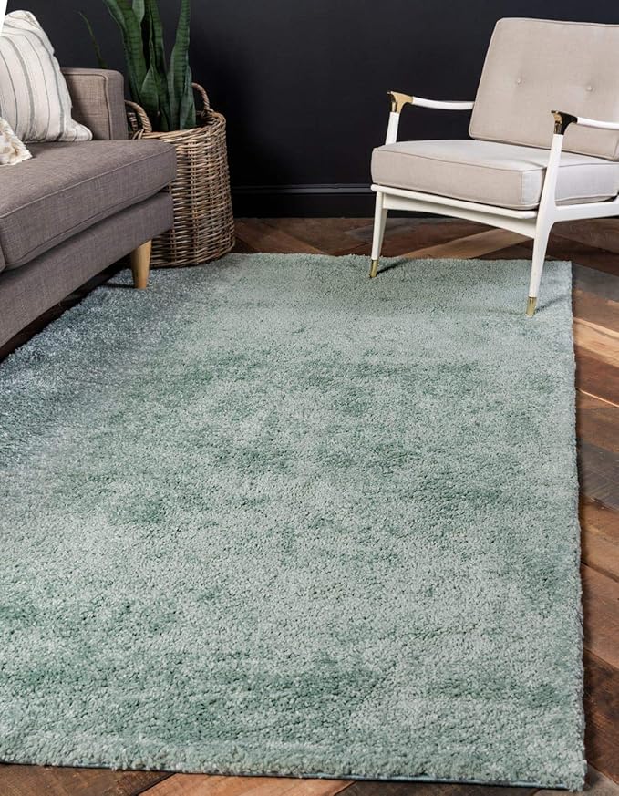 Unique Loom Solo Collection Area Rug - Calabasas (10' x 13' Rectangle, Light Blue)
