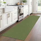Braided Runner Rug 2x8 Ft Washable Runners for Hallways Non Slip Rubber Backed Kitchen Runners Cotton Entryway Runner Indoor, Woven Floor Carpet for Hall Kitchen Bedroom, Green