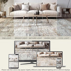 Area Rug Living Room Rugs - 9x12 Washable Large Soft Indoor Neutral Modern Abstract Low Pile Rug Carpet for Bedroom Dining Room Farmhouse Home Office - Brown/Grey/Black
