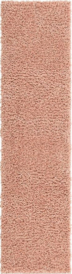 Unique Loom Davos Shag Collection Area Rug - Solid (2' 2" x 8' Runner, Dusty Rose)