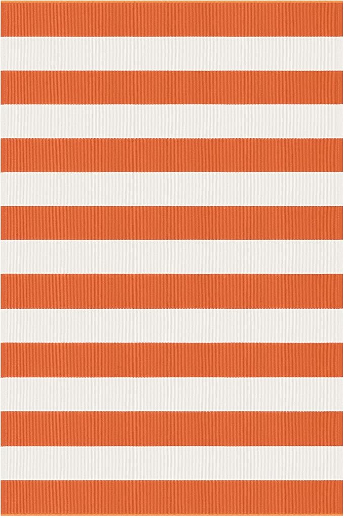 KOZYFLY Striped Rug 3x5 Ft Orange and White Halloween Fall Front Door Rug Hand Woven Area Rugs Washable Outdoor Doormats Indoor Entrance Mat for Front Porch Kitchen Entryway Patio Holiday
