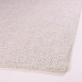 Hand-Tufted 100% Wool Pile Area Rug – Geometric Textured Grid Check Pattern – Thick and Durable Floor Carpet for Bedroom, Living Room, Kids Room, and Dining Area (Ivory Blue, 4' x 6')