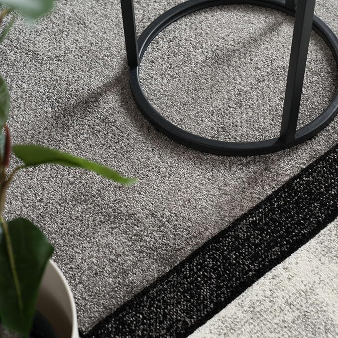 Paco Home Area Rug Modern Geometric Pattern in Grey White, Size: 5'3" x 7'7"