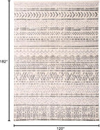 Rugshop Geometric Boho Area Rug – Gray Tribal Pattern, Perfect for Living Room, Bedroom, Dining Room, 4' x 6'