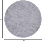 Unique Loom Davos Shag Collection Area Rug - Solid (6' 1" Round, Sterling)
