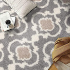 Rugshop Cozy Moroccan Trellis Gray/Cream 5'3" x 7'3" Indoor Shag Area Rug