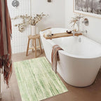 MUJOO Small Rug Washable,2x3 Area Rugs for Entryway Entry Entrance Bedroom Bathroom,Modern Abstract Low Pile Throw Rug,Front Door Mat Non Slip Accent Neutral Carpet Indoor Green
