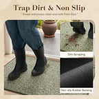 MontVoo Door Mat Indoor Entrance Doormat, Absorbent Durable Rubber Non Slip Front Door Mat for Inside Entry Entryway Dirt Trapper Welcome Mat, Green 24''x36''
