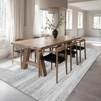 MUJOO 6x9 Area Rugs Washable,Modern Abstract Rugs for Living Room Bedroom Dining Room,Large Non Slip Throw Carpet Indoor,Low Pile Accent Neutral Grey