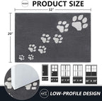 Timo Indoor Door Mat,20"x32" Super Absorbent Dog Mats, Low-Profile Washable Entryway Rug, Rubber Backing Non Slip Front Door Mats, Resist Dirt Inside Entrance Doormat for Shoes, Grey