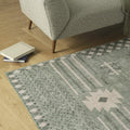 Revival Rugs Flam 5'x8' Zero-Shedding Area Rug for Living Room Bedroom - Oeko-TEX Certified, Low Pile, Spot Clean, Green