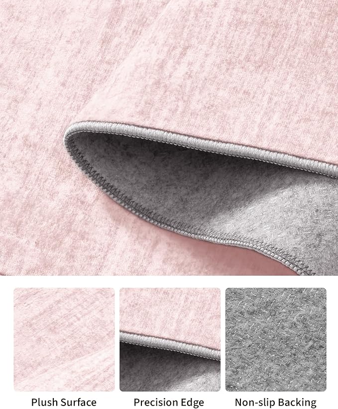 Art&Tuft Non-Slip Runner Rug - 2x8 Runner Rug Washable Low-Pile Rugs Runners, Soft Distressed Carpet Runner for Bedroom Bathroom Kitchen Laundry Living Room, Lightpink