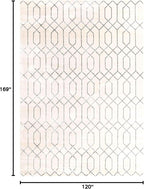 Marilyn Monroe Glam Collection Area Rug - Trellis (10'x 14' 1" Rectangle, White Silver/ Silver)