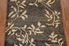 Rug Source Modern Collection 5x7 Area Rug, Hand Knotted Black Floral Rug, Oriental Jute Carpet for Bedroom, Living Room, Dining Room