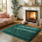 Zentavio Area Rugs for Living Room Small Carpet for Bedroom 3x5 Bedside Washable Soft Fluffy Shag Aesthetic Plush High Pile Throw Rug for Nursery Kids Room Dorm Room Green