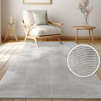 Paco Home Modern Area Rug with Minimalist Arched Lines in Neutral Grey, Size: 4' x 5'3"