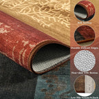 DweIke Large Modern Washable Area Rugs 8x10, Living Room Rug Non-Slip and Non-Shedding Large Rugs for Bedroom, Low Pile Indoor Rubber Backed Carpets for Dining Office Home Decor, Colorful