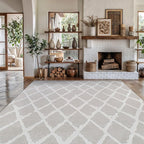 Modern Indoor Rug Diamond 4x6 Area Rugs for Living Room Luxury Kitchen Bedroom Durable Soft Geometric Durable Low and High Pile Stain Resistant Non Shedding Area Carpet 4x6