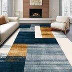 Flatwoven High Traffic Area Rug 5x7, Eclectic Funky Ink Wash Design Abstract Area in Multi Tone, Non Slip, Stain Resistant, Washable Area Rugs for Living Room, Bedroom (Blue, 5x7)