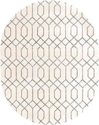 Unique Loom Marilyn Monroe Glam Collection Area Rug - Trellis (7' 10' x 10' Oval, White Silver/ Silver)