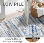 2x3 Small Washable Area Rug: Non-Slip Indoor Door Mat for Entrance Doorway Kitchen Bedroom Living Room - Abstract Farmhouse Throw Rug for Modern Home Decor Navy Grey