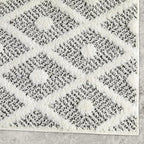 Antep Rugs Palafito 2x5 Geometric Shag Diamond High-Low Pile Textured Indoor Area Rug (Gray, 2' x 5')