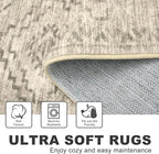 KILOCOCO Hallway Runner Rug 2'x10' Runners for Hallways Washable Runner Rug Non Slip Rubber Backed Low-Pile Runners for Bedroom Kitchen Living Room Laundry Room Boho Rugs, Beige/Gray/Green