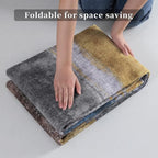 Ciicool 6ft Round Washable Rug, Modern Abstract Circle Rugs, Non-Slip Thin Lightweight Rug Yellow Brown Circular Print Distressed Carpet for Bedroom Living Room Under Dining Table Home Office Decor