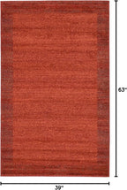 Rugs.com Angelica Collection Rug – 3' x 5' Terracotta Medium Rug Perfect for Entryways, Kitchens, Breakfast Nooks, Accent Pieces