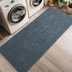 HQAYW 2x6 Soft Runner Rug for Hallways, Thickened Memory Foam Small Throw Bedside Rugs for Bedroom Living Room, Low Pile Washable Non Slip Carpet for Teens Kids Nursery Dorm Decor, Navy Blue