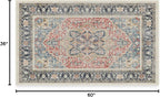 RUGGABLE Washable Vintage Area Rug – Kamran Cayenne Red 3x5, Stain-Resistant, Non-Slip – Small Machine Washable Rugs for Living Room, Bedroom, Hallway, Entryway & Office–with Standard Pad