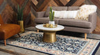 Unique Loom Sialk Hill Collection Area Rug - Washington (9' 10" x 13' Rectangle Navy Blue/Cream)
