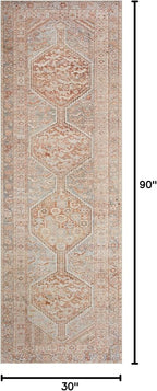 Loloi Chris Loves Julia Jules Collection JUL-04 Tangerine/Mist 2'-6'' x 7'-6'', .13" Pile Height, Runner Rug