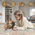 GENIMO 8x10 Area Rugs for Living Room, Machine Washable Non Slip Vintage Rugs, Low Pile Lightweight Chenille Print Rug for Bedroom, Dining Room, Home Office, Beige Cream