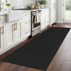 Braided Runner Rug 2.6x8 Ft Washable Runners for Hallways Non Slip Rubber Backed Kitchen Runners Cotton Entryway Runner Indoor, Woven Floor Carpet for Hall Kitchen Bedroom, Black/Grey