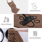 Smiry Dog Door Mat for Muddy Paws, Absorbent Dirt Trapper Non Slip Quick Dry Washable Chenille Mat for Mud Dogs, Entry Rug for Indoor and Outdoor (36x24 Inches, Coffee and Black)