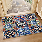 Moroccan Trellis Rugs 8x10 -Moroccan Tile Rug, 4x5 ft, Colorful Trellis Area Rug, Geometric Patchwork Washable Rugs for Living Room Bedroom, Oriental Traditional Home Decor & Gifts