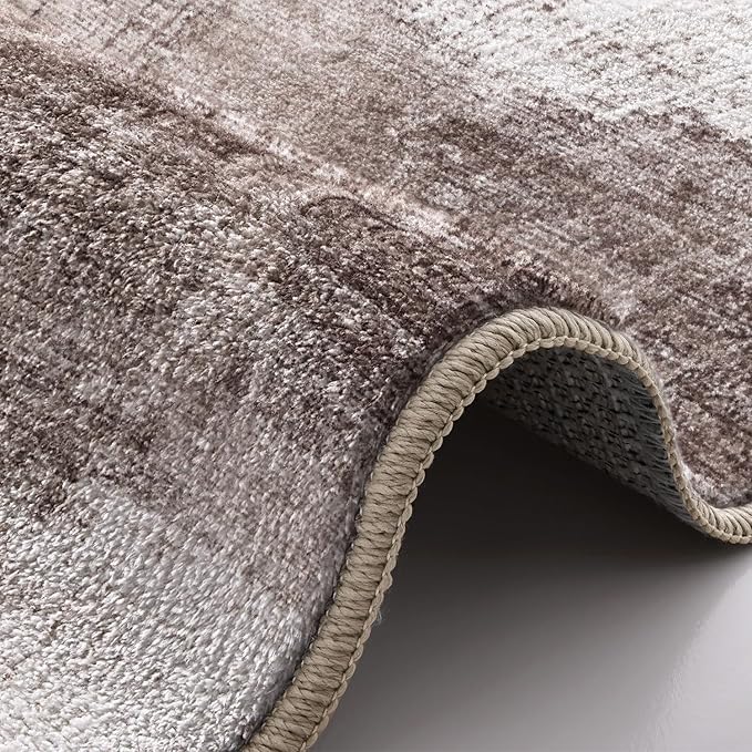 LUMI 5x8 Washable Area Rug for Living Room, Ultra Soft Modern Abstract Rugs Non Slip with Rubber Backing, Low Profile, High Traffic, Stain Resistant Carpets, Ideal for Bedroom, Dining Room, Indoor