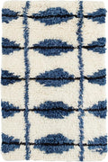 Dash & Albert Noma Indigo Handwoven Wool Rug, 3 X 5 Feet, Blue Geometric Pattern