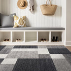 Rugshop Gray Modern Geometric Boxes Non-Slip Area Rug Non-Shedding for Bedroom, Office and Living Room, 3'3" x 5'