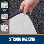OLANLY Toilet Rugs U-Shaped 24x20, Extra Soft Absorbent Chenille Contour Bathroom Rugs for Toilet, Dry Quickly, Machine Washable, Non-Slip Bath Mat, Dark Grey