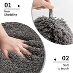 Bathroom Rugs 24x48 Non Slip Dark Grey Fluffy Bath Mat for Bathroom Floor Washable Plush Luxury Bath Rug for Tub Soft Shaggy Absorbent Shower Sink Mat