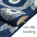 Custom Size Blue Hallway Runner Rug | Cut to Length 2'3" x 7' (Runner) | Non-Slip & Machine Washable | REMNAZ