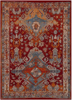 LUXE WEAVERS Moroccan Floral Red 9x12 Area Rug for Living Room